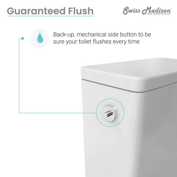 Swiss Madison Carre 1.28 GPF Elongated Floor Mounted OnePiece Toilet